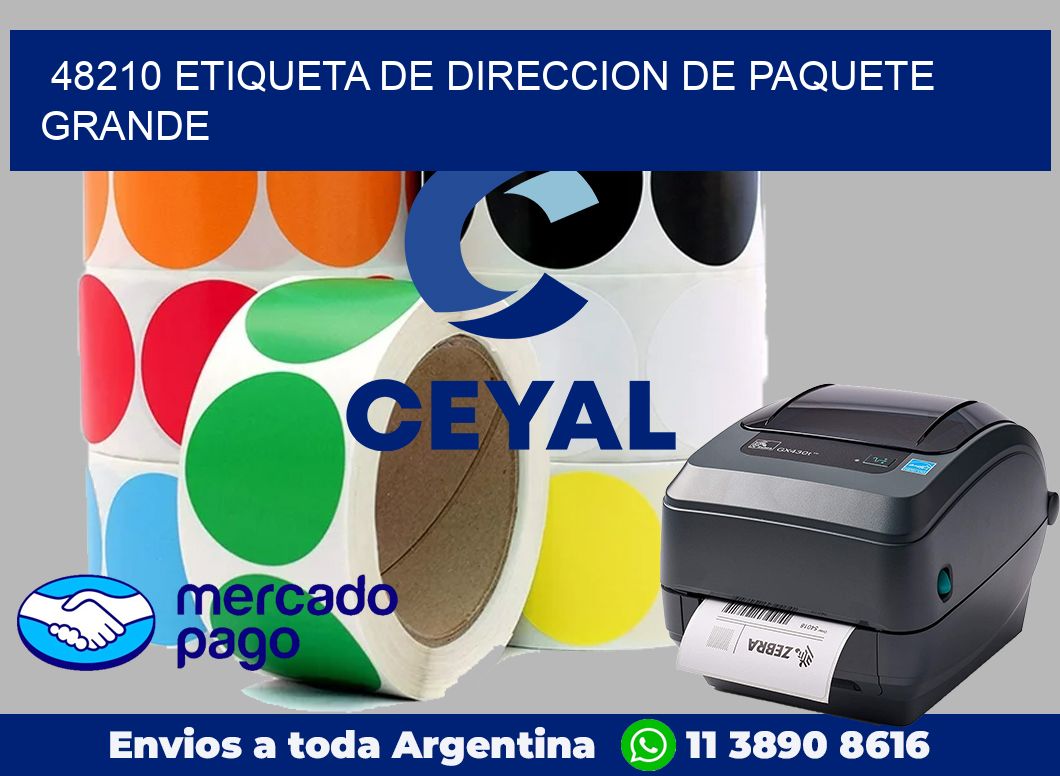 48210 Etiqueta de direccion de paquete grande