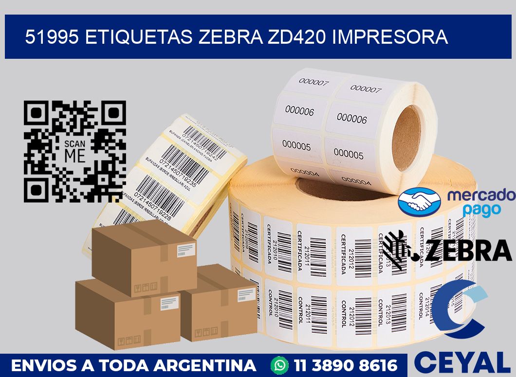 51995 etiquetas Zebra zd420 impresora