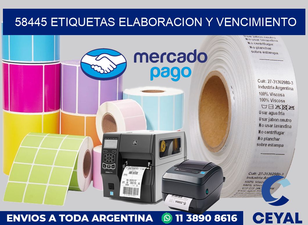 58445 Etiquetas elaboracion y vencimiento