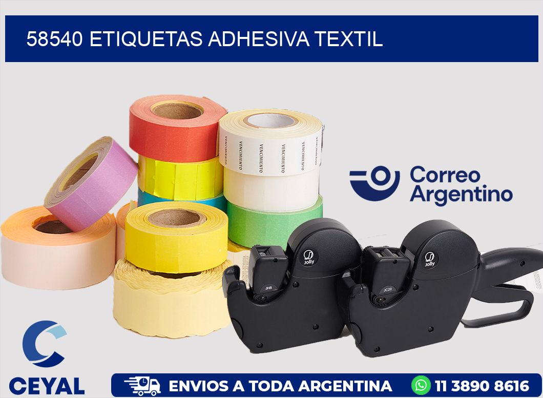 58540 etiquetas adhesiva textil