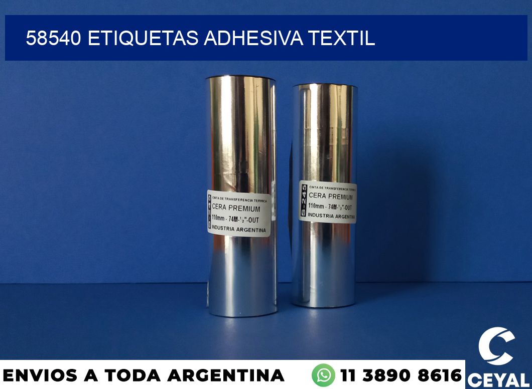 58540 etiquetas adhesiva textil