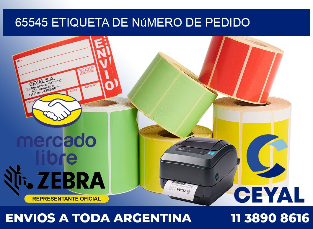 65545 Etiqueta de número de pedido