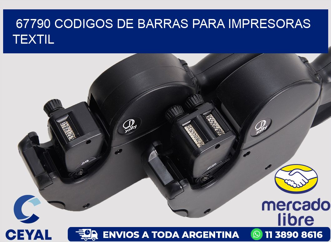 67790 codigos de barras para impresoras textil