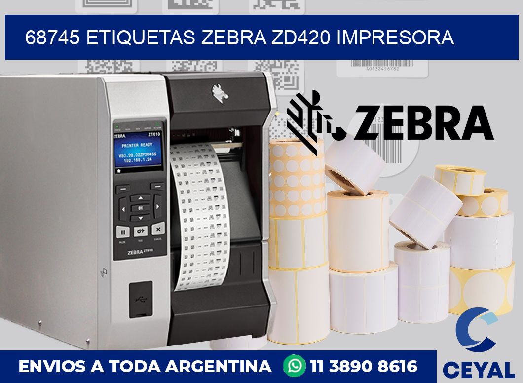 68745 etiquetas Zebra zd420 impresora