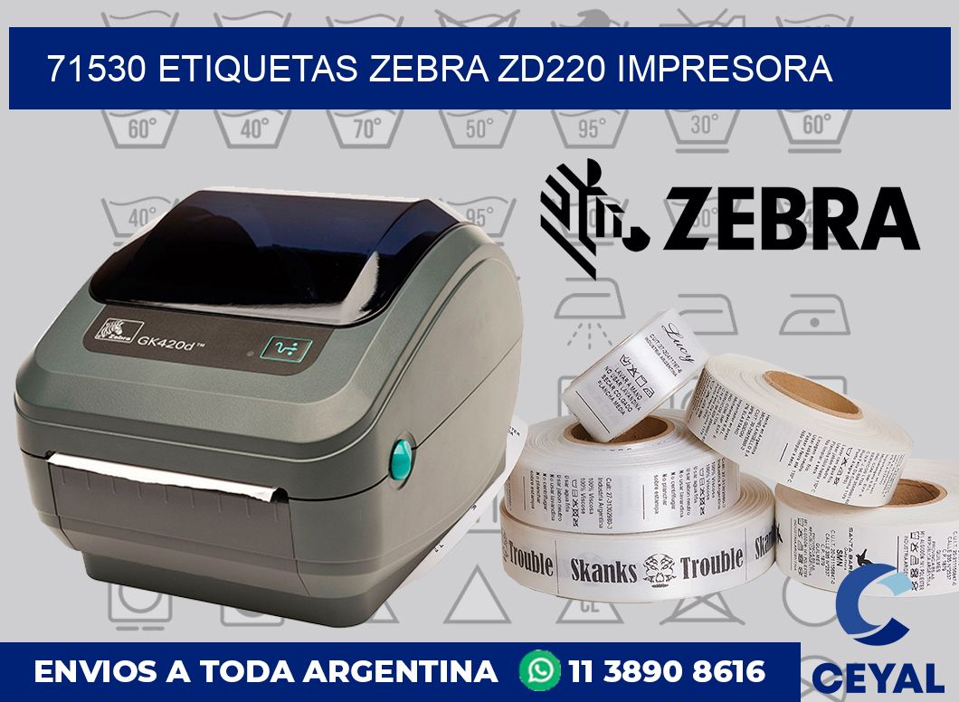 71530 etiquetas Zebra zd220 impresora