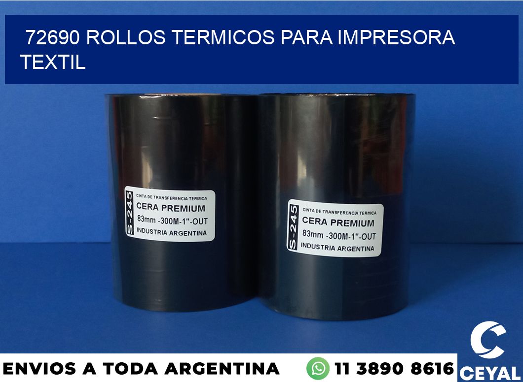 72690 rollos termicos para impresora textil