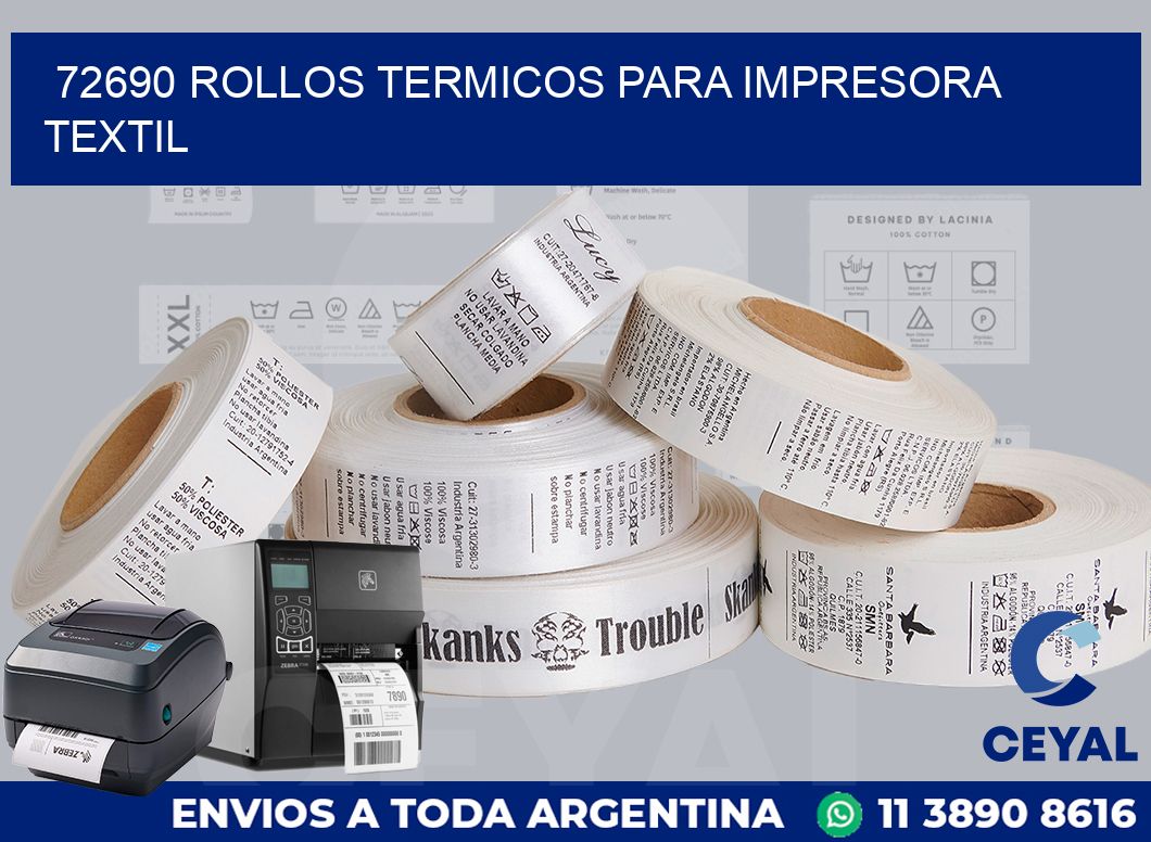 72690 rollos termicos para impresora textil