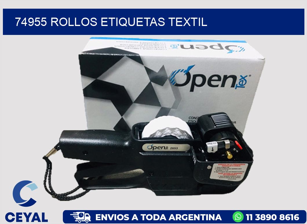 74955 rollos etiquetas textil