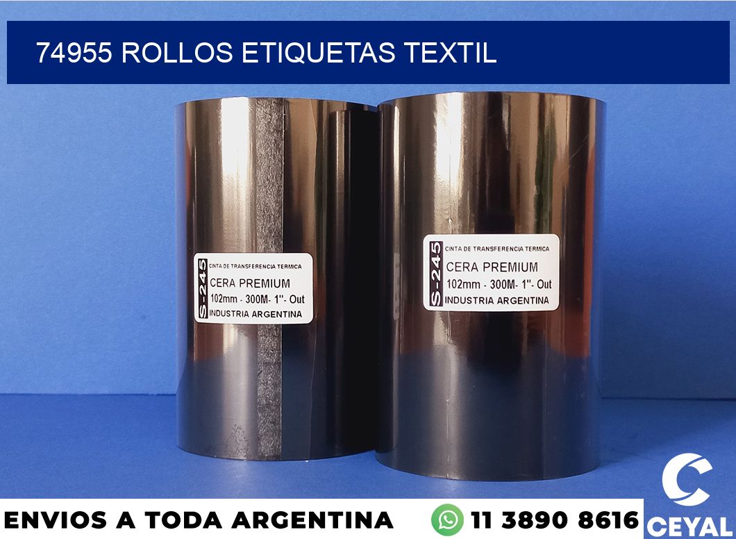 74955 rollos etiquetas textil