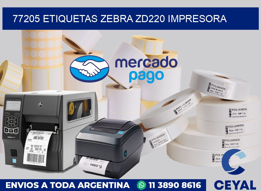 77205 etiquetas Zebra zd220 impresora