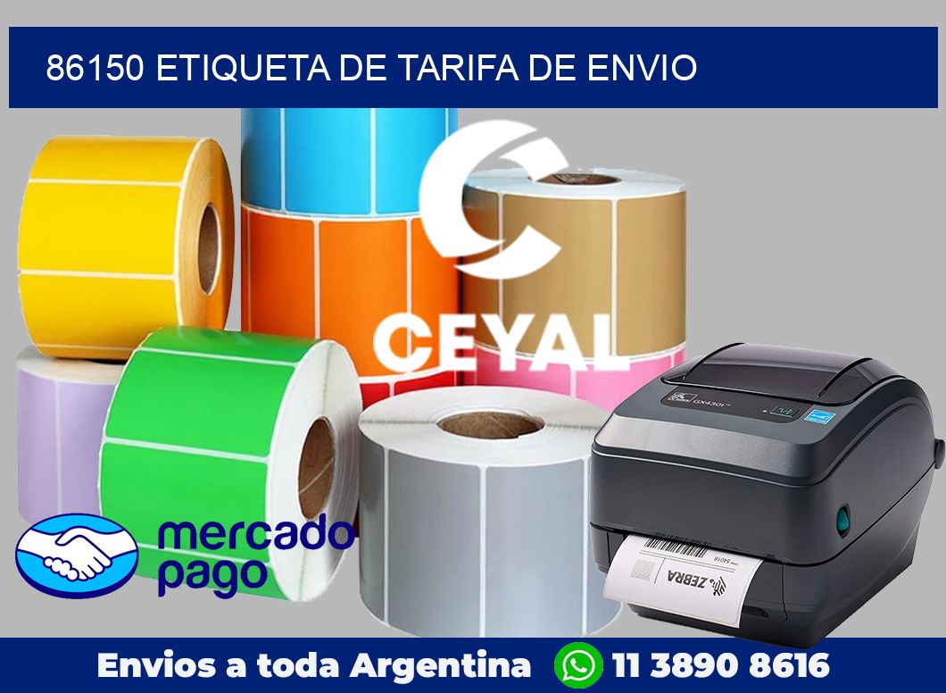 86150 Etiqueta de tarifa de envio