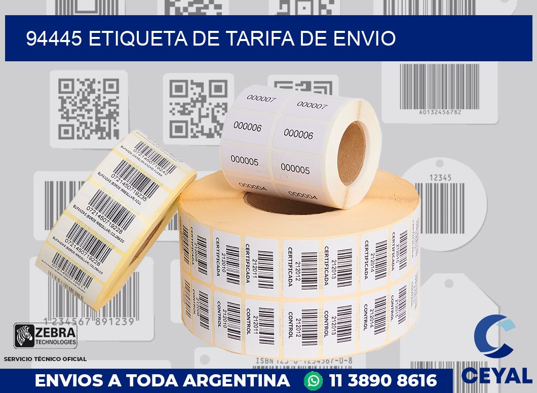 94445 Etiqueta de tarifa de envio