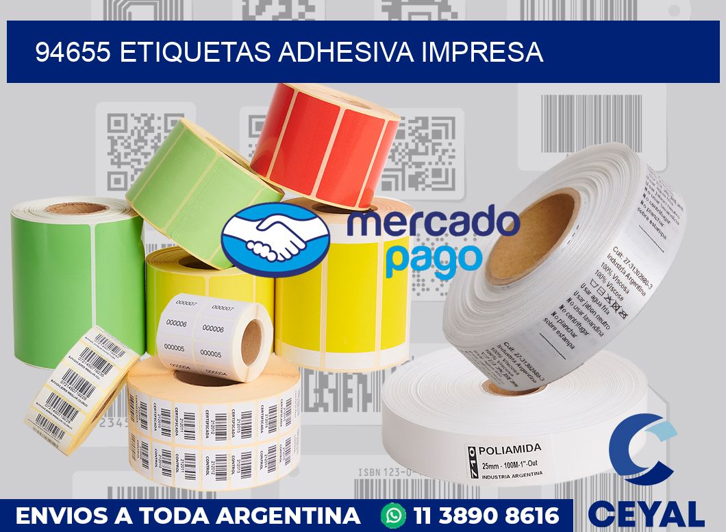 94655 etiquetas adhesiva impresa