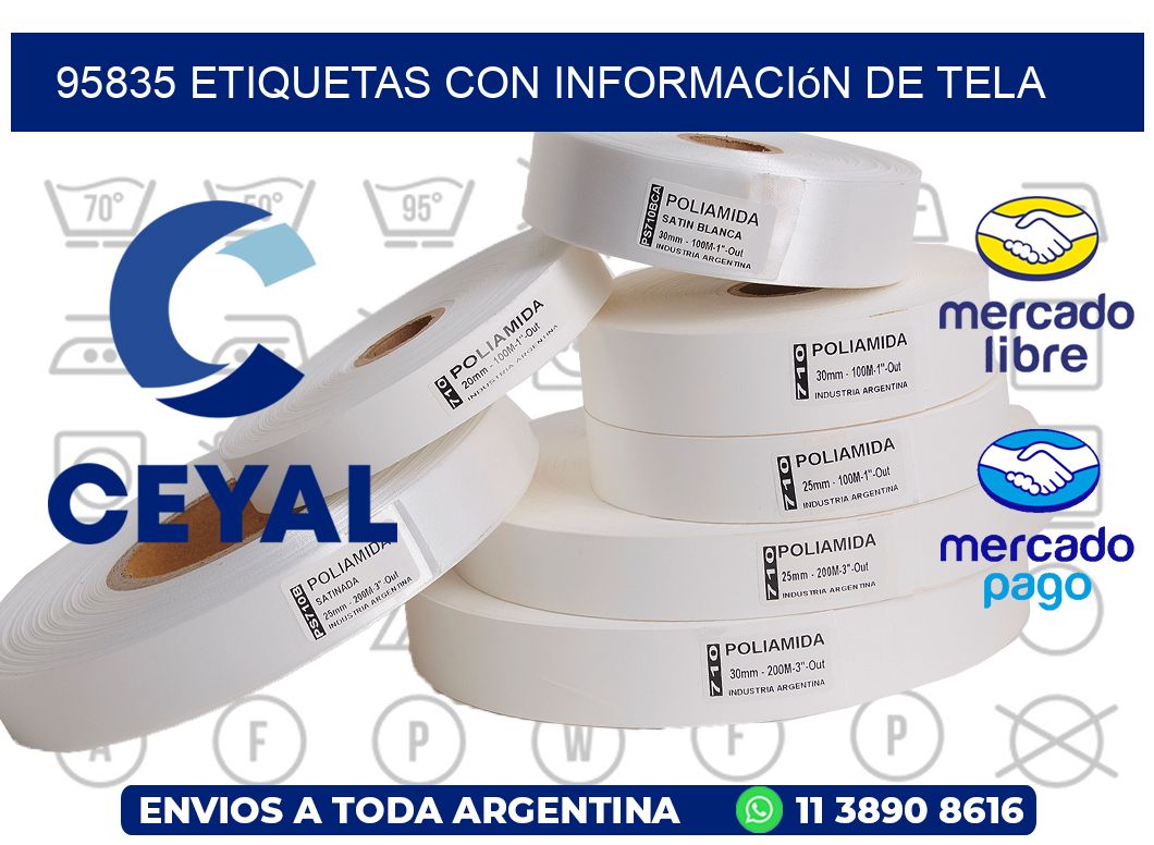 95835 Etiquetas con información de tela