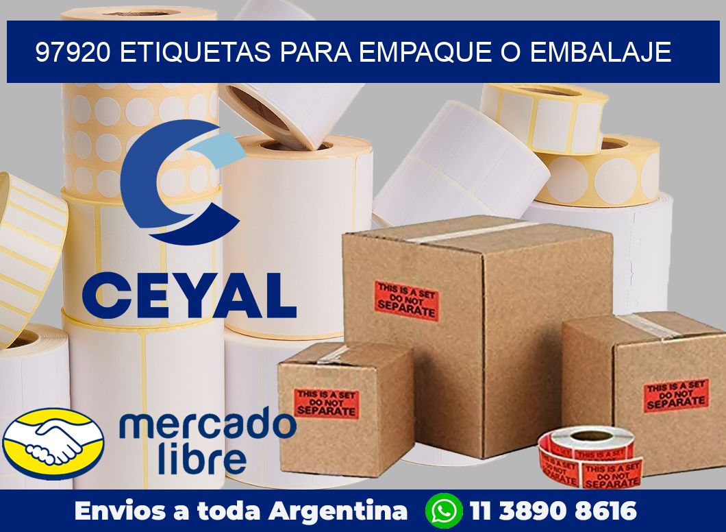 97920 etiquetas para empaque o embalaje