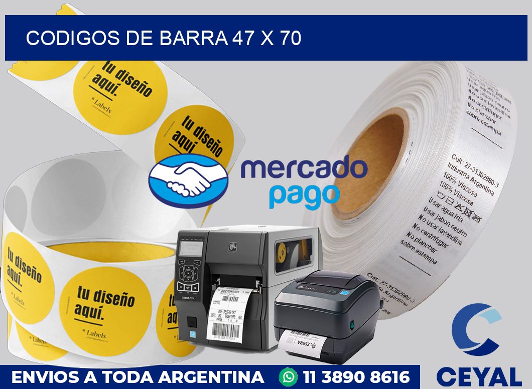Codigos de barra 47 x 70