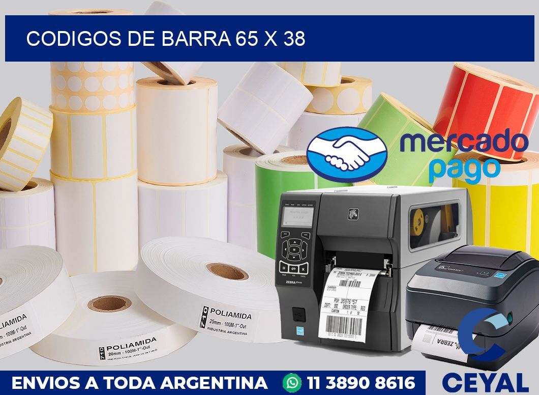 Codigos de barra 65 x 38