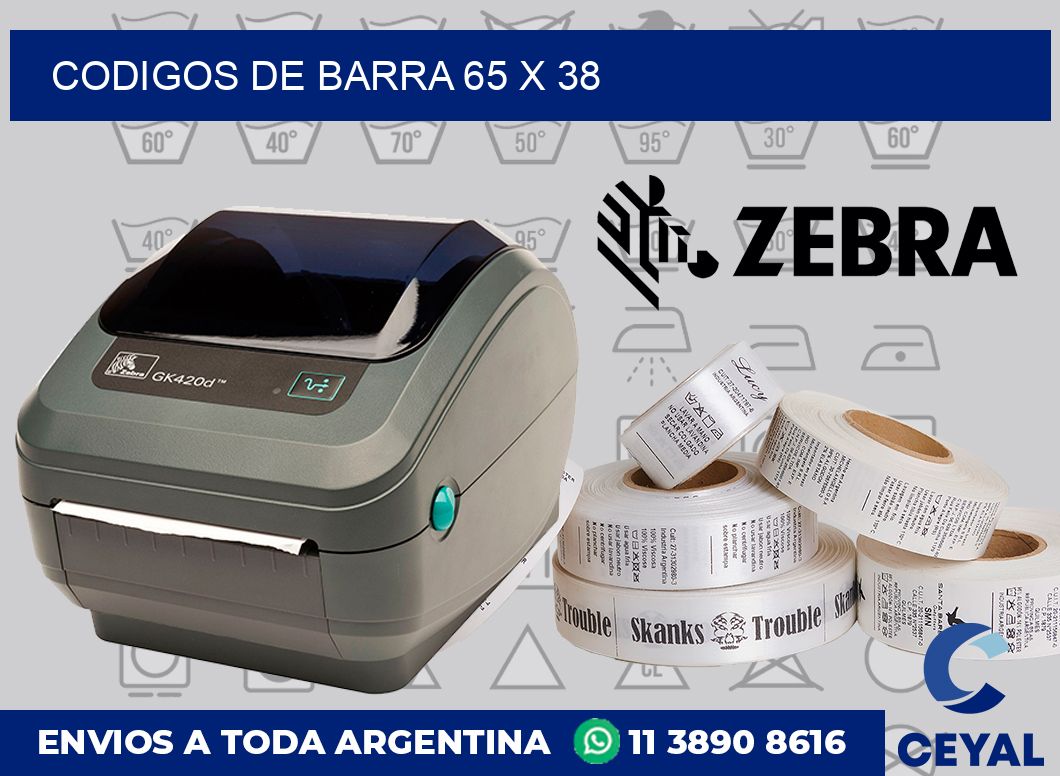 Codigos de barra 65 x 38