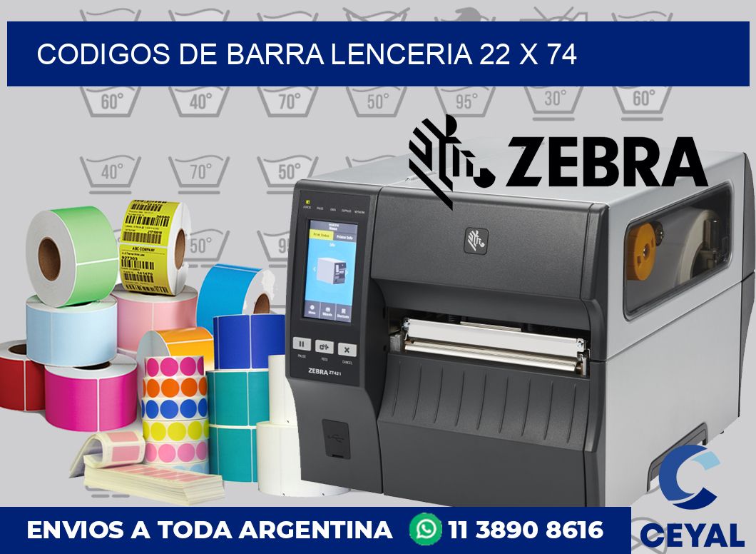 Codigos de barra lenceria 22 x 74