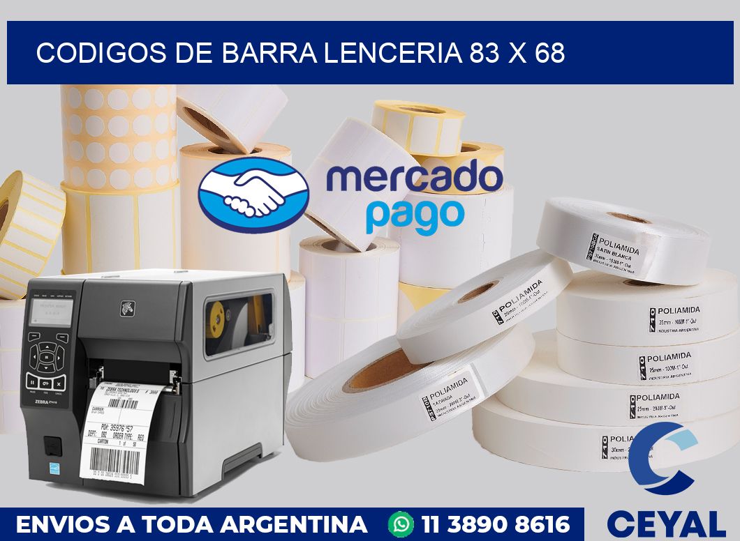 Codigos de barra lenceria 83 x 68