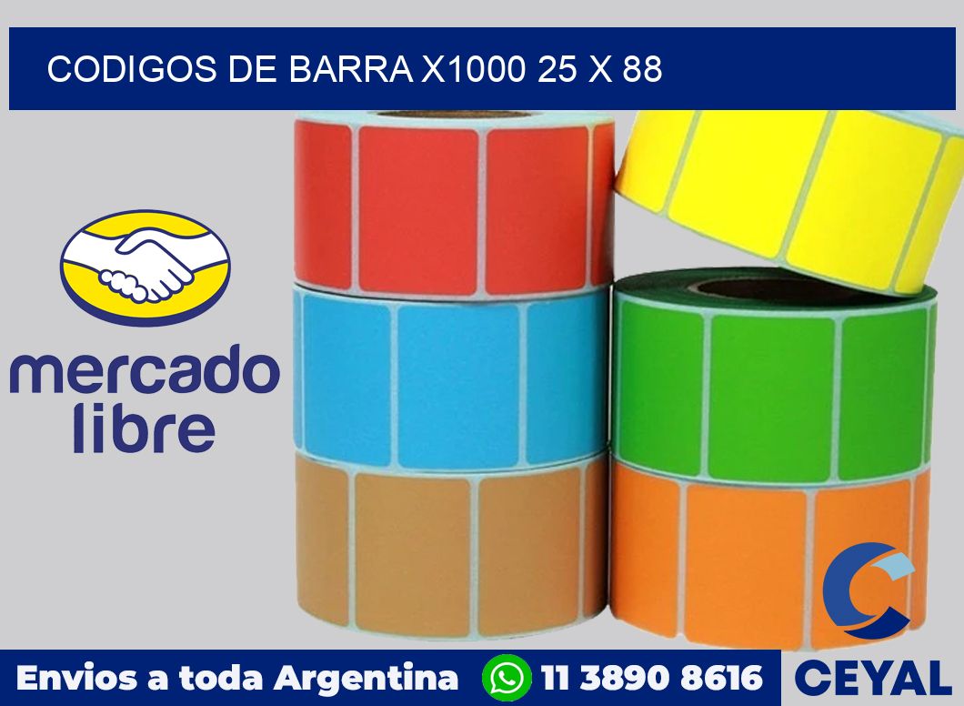 Codigos de barra x1000 25 x 88