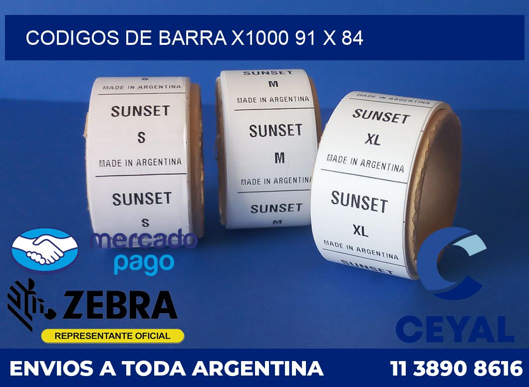Codigos de barra x1000 91 x 84