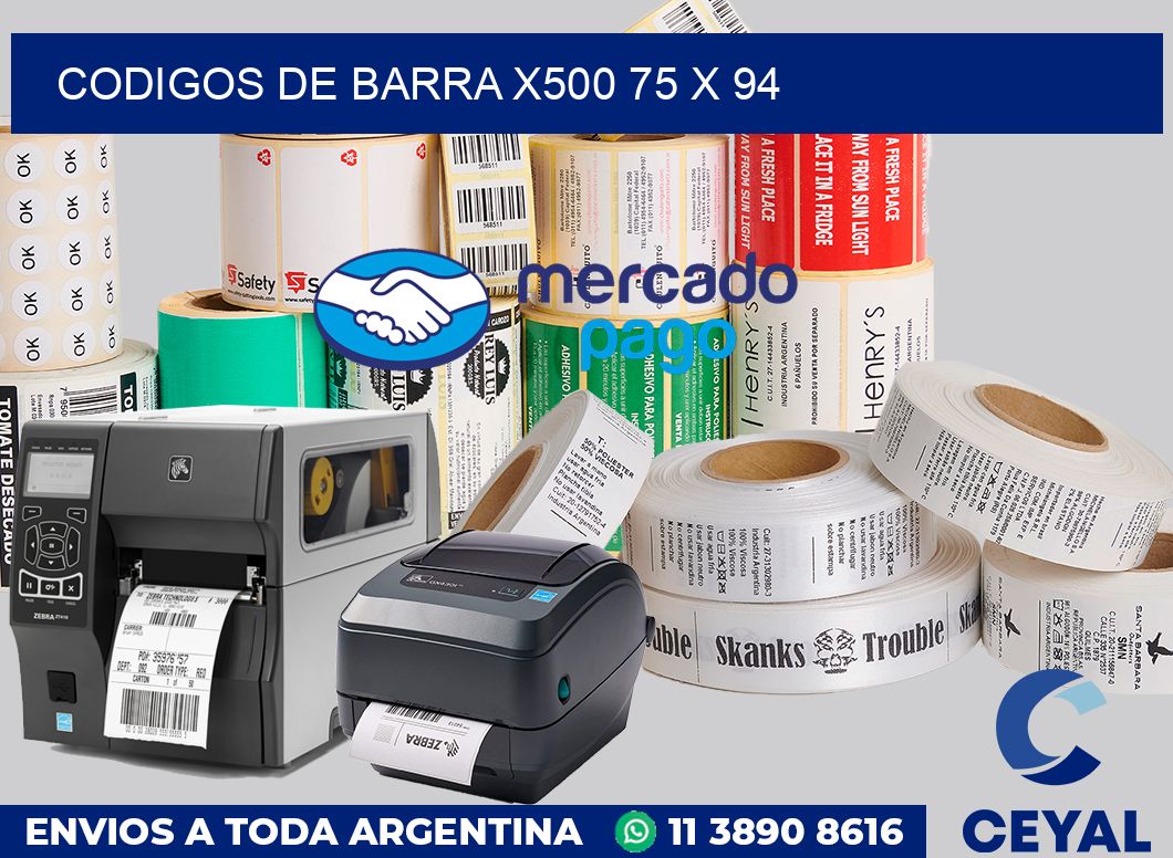 Codigos de barra x500 75 x 94