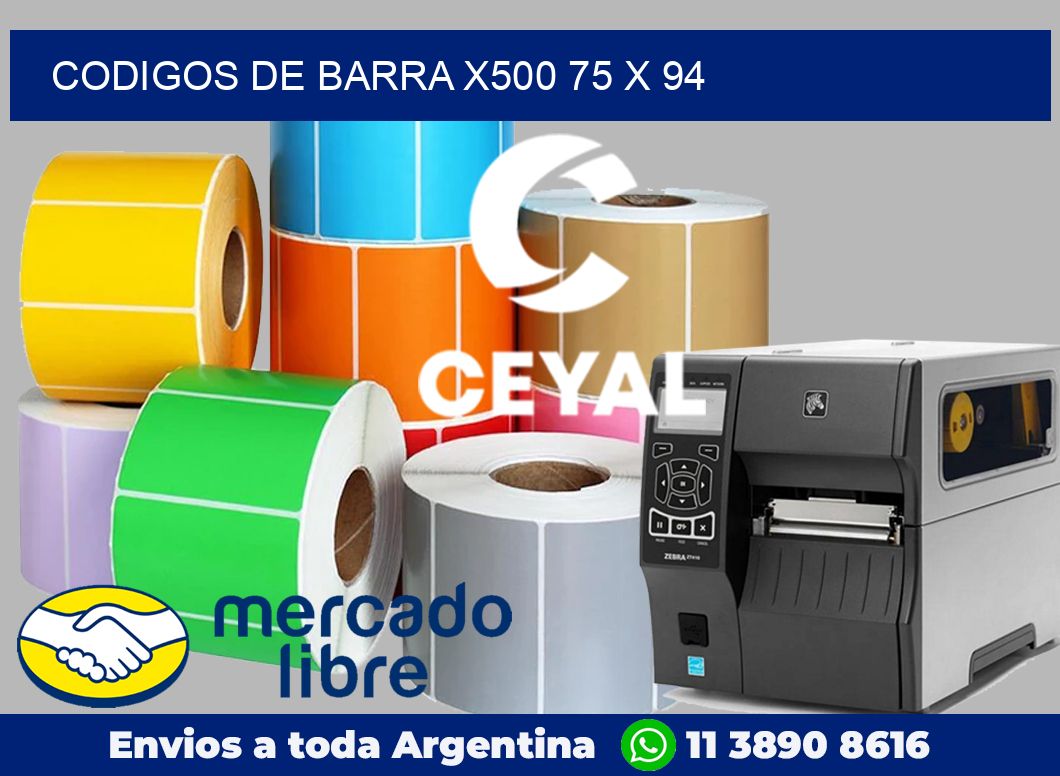 Codigos de barra x500 75 x 94