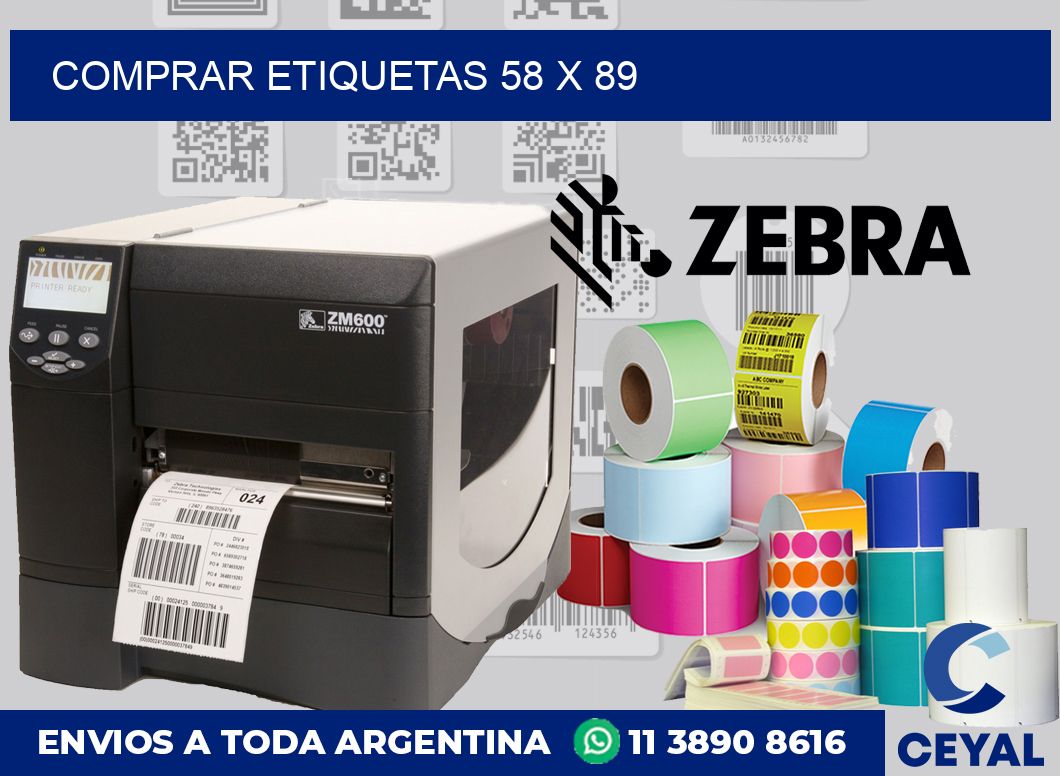 Comprar etiquetas 58 x 89