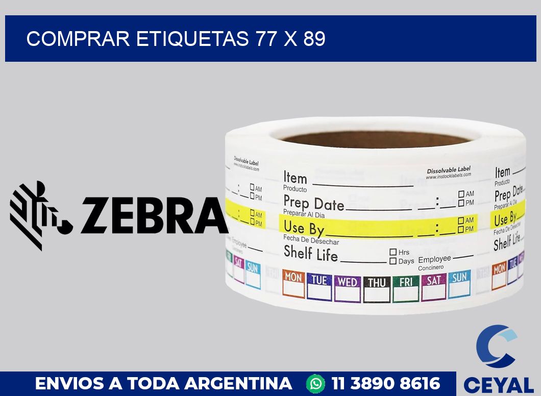 Comprar etiquetas 77 x 89