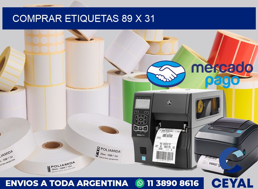 Comprar etiquetas 89 x 31