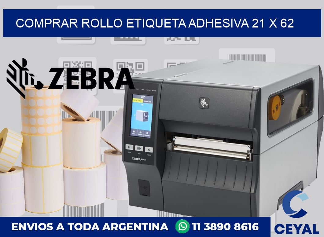 Comprar rollo etiqueta adhesiva 21 x 62