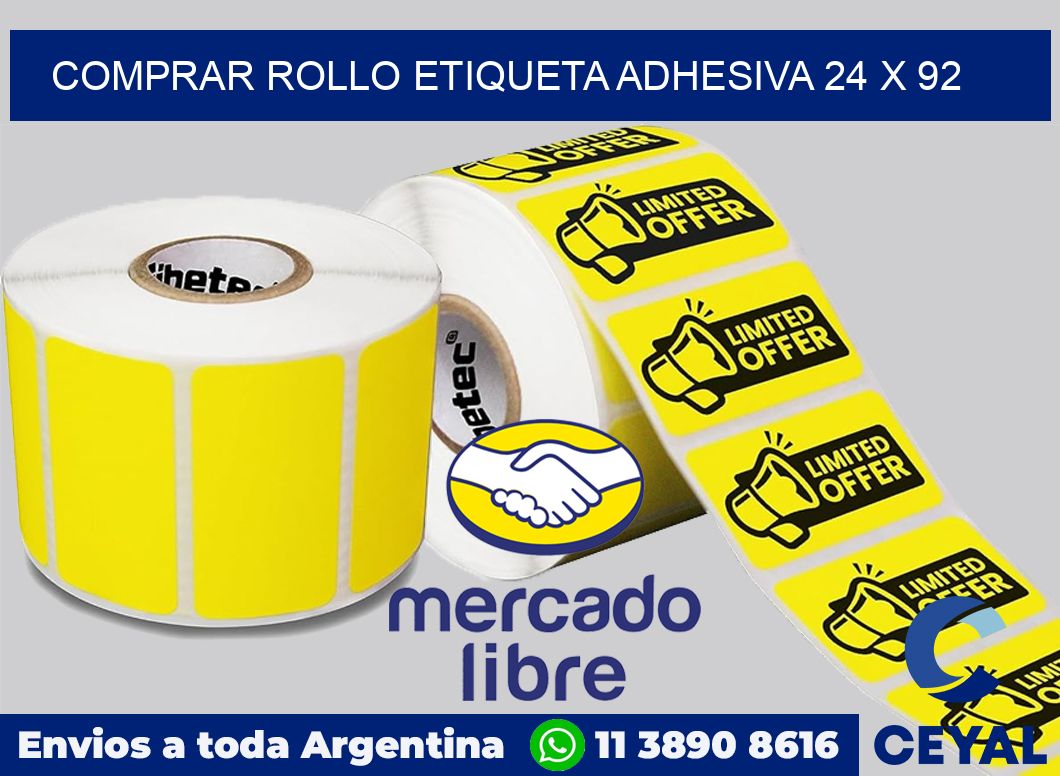 Comprar rollo etiqueta adhesiva 24 x 92