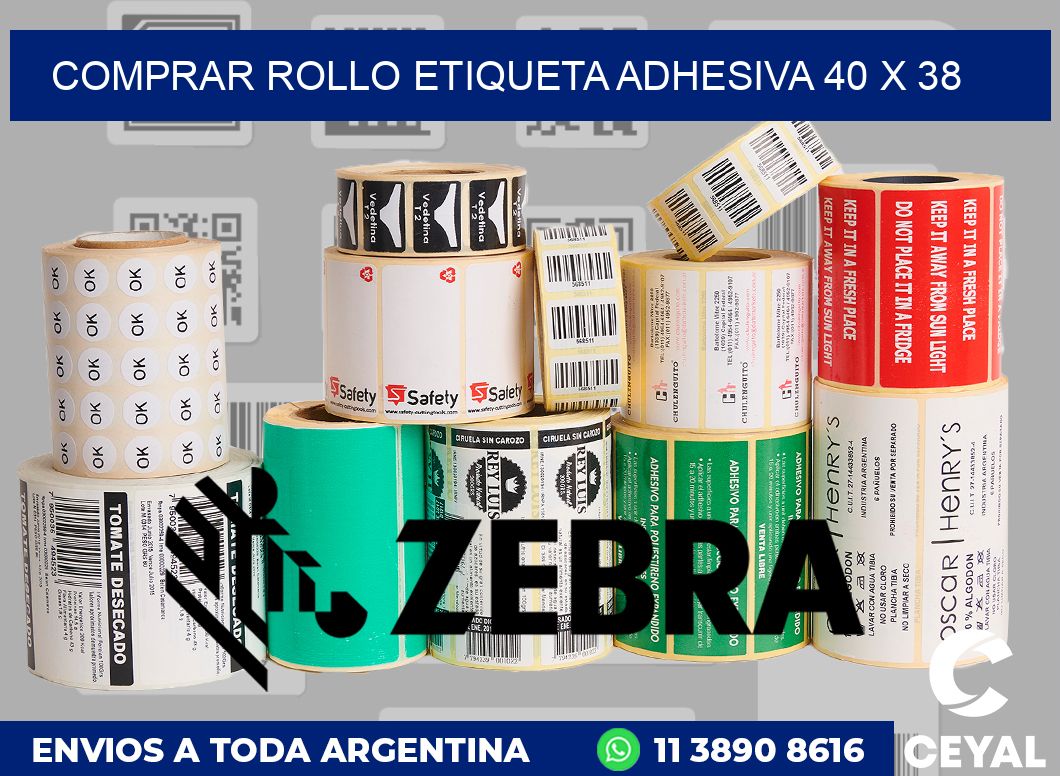Comprar rollo etiqueta adhesiva 40 x 38