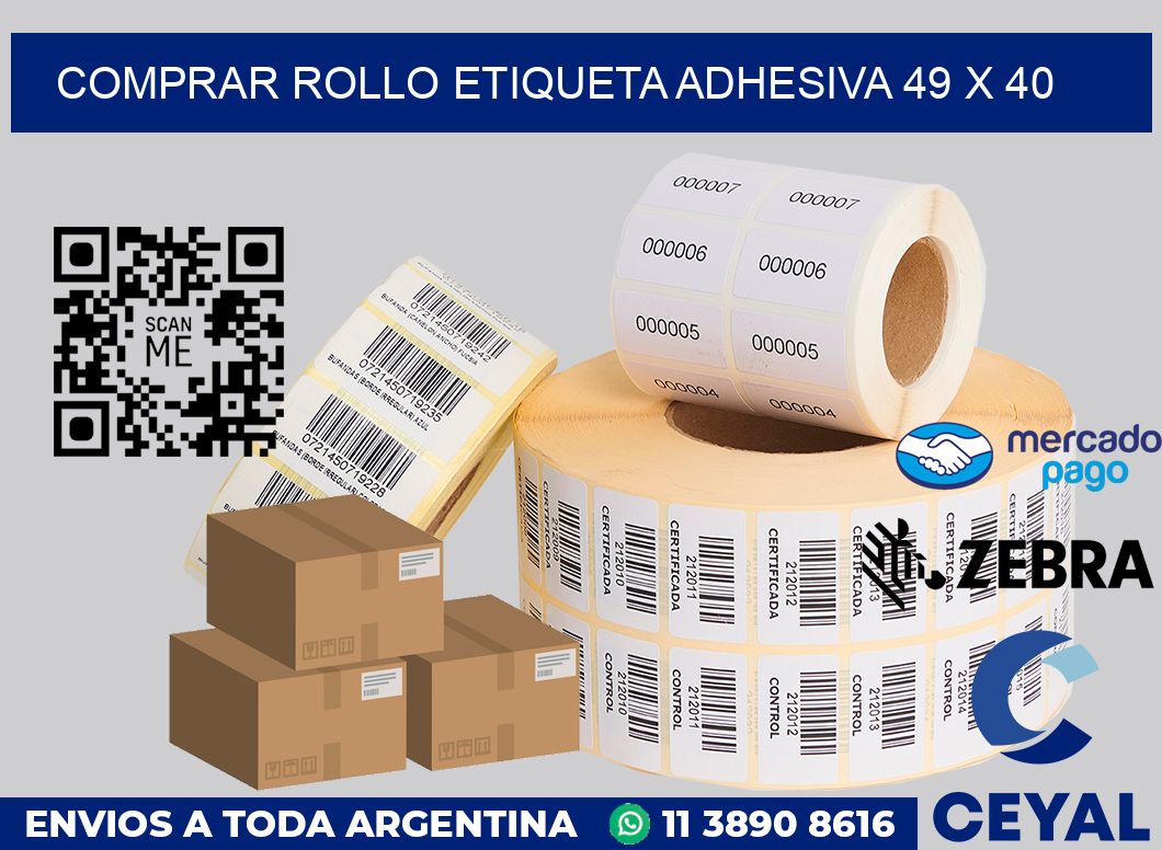 Comprar rollo etiqueta adhesiva 49 x 40
