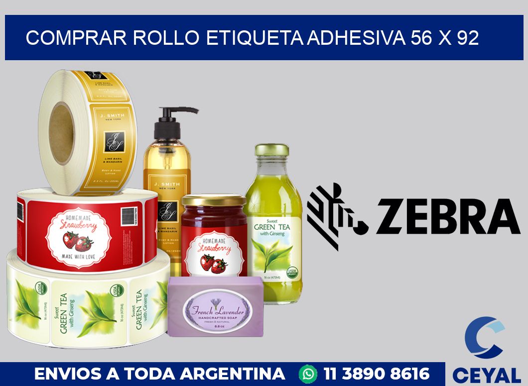 Comprar rollo etiqueta adhesiva 56 x 92