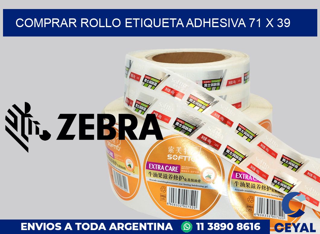 Comprar rollo etiqueta adhesiva 71 x 39