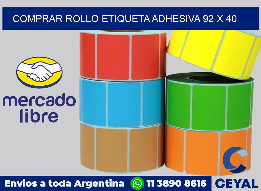 Comprar rollo etiqueta adhesiva 92 x 40