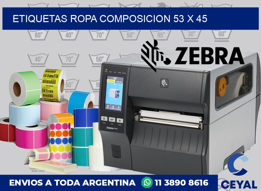 Etiquetas ropa composicion 53 x 45