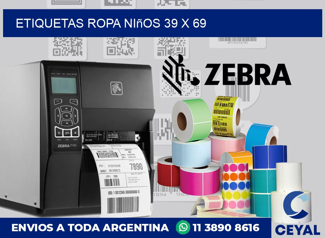 Etiquetas ropa niños 39 x 69