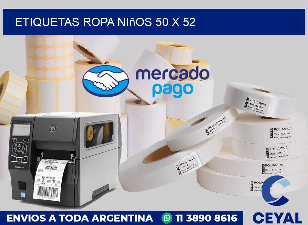 Etiquetas ropa niños 50 x 52