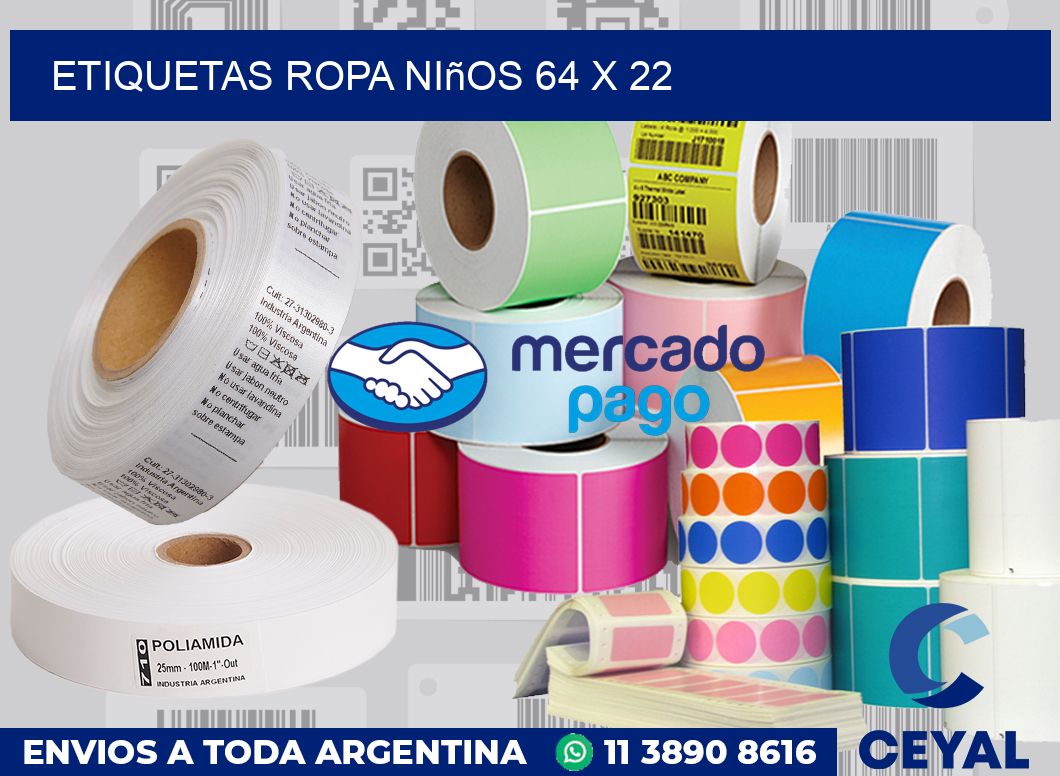 Etiquetas ropa niños 64 x 22