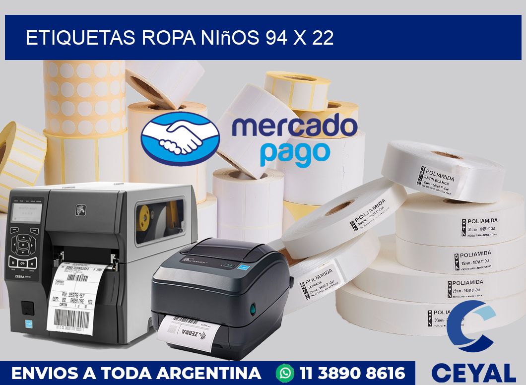 Etiquetas ropa niños 94 x 22