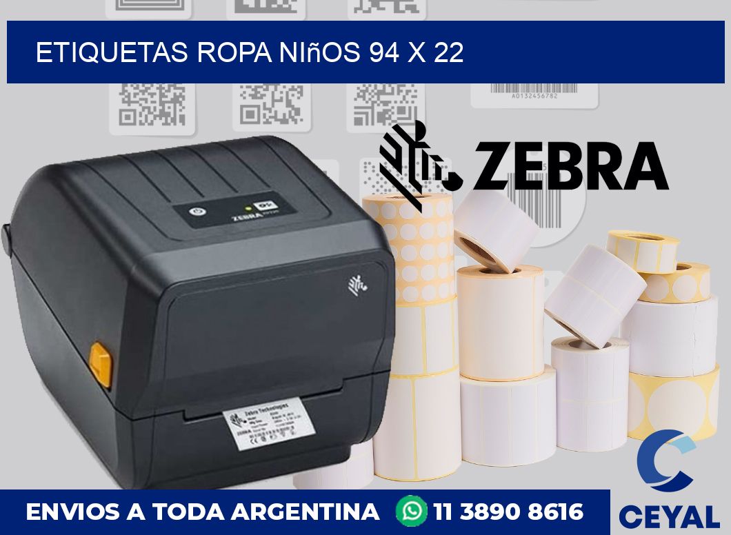 Etiquetas ropa niños 94 x 22