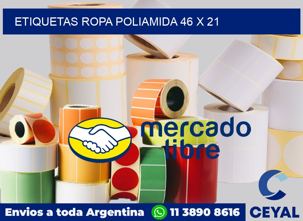 Etiquetas ropa poliamida 46 x 21