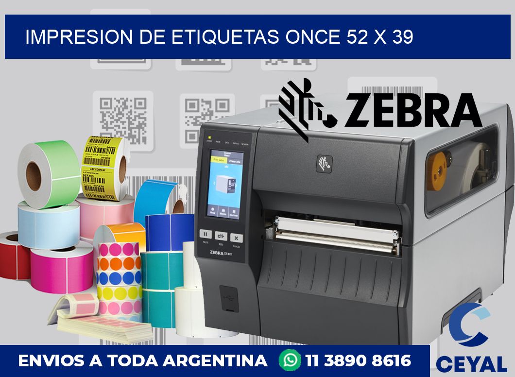 Impresion de etiquetas Once 52 x 39