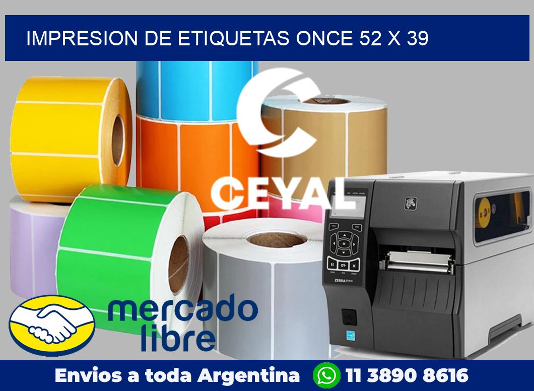 Impresion de etiquetas Once 52 x 39