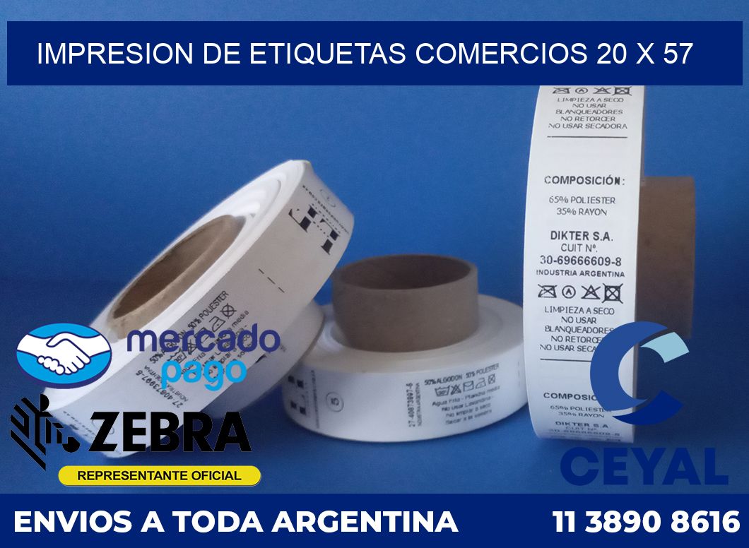 Impresion de etiquetas comercios 20 x 57