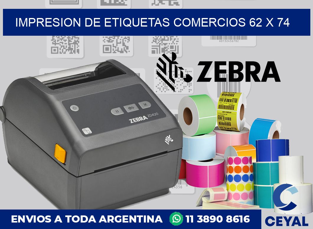 Impresion de etiquetas comercios 62 x 74