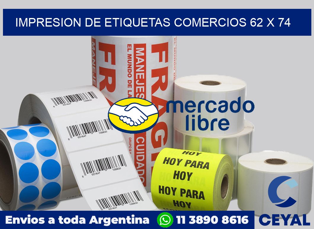Impresion de etiquetas comercios 62 x 74